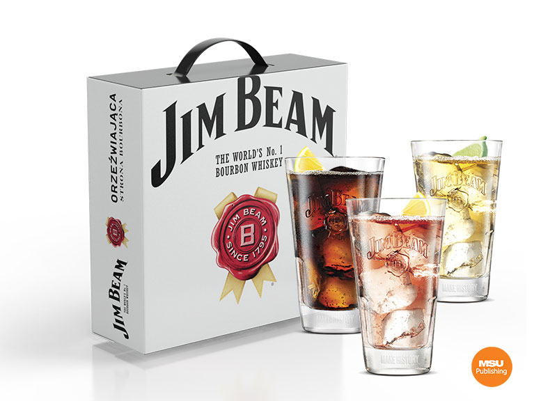 Gift pack Jim Beam dla kampanii Orzezwiajaca strona bourbona